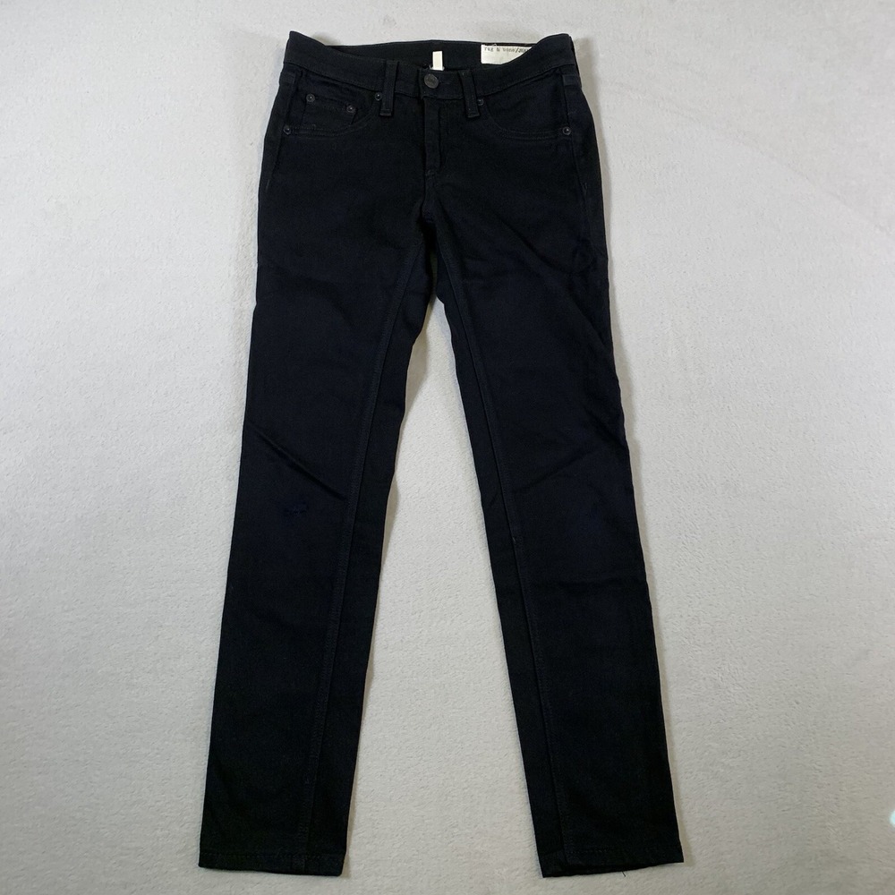 Rag & Bone Jeans Womens 25 Black Straight Leg Low Rise Dark Wash Denim Legging